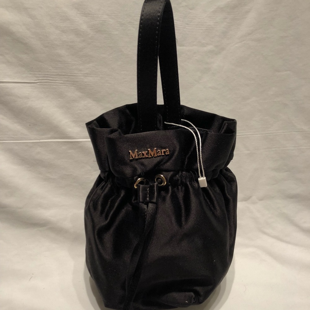 NWOT Authentic MaxMara black satin clutch purse - Picture 3 of 7